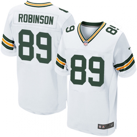 Men's Nike Green Bay Packers #89 Dave Robinson Elite White NFL Jersey