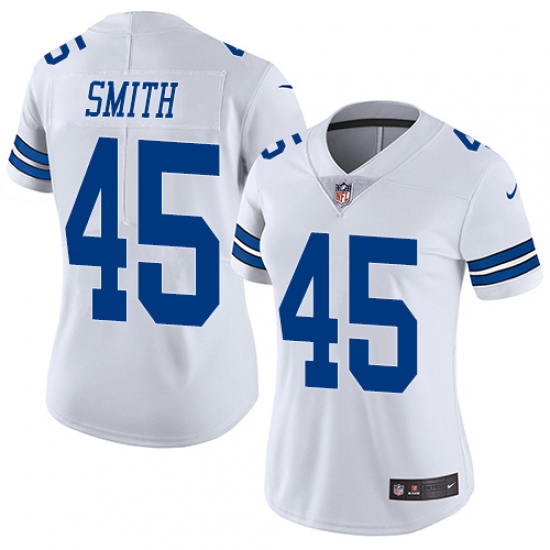 Women's Nike Dallas Cowboys #45 Rod Smith White Vapor Untouchable Limited Player NFL Jersey - Ujersey
