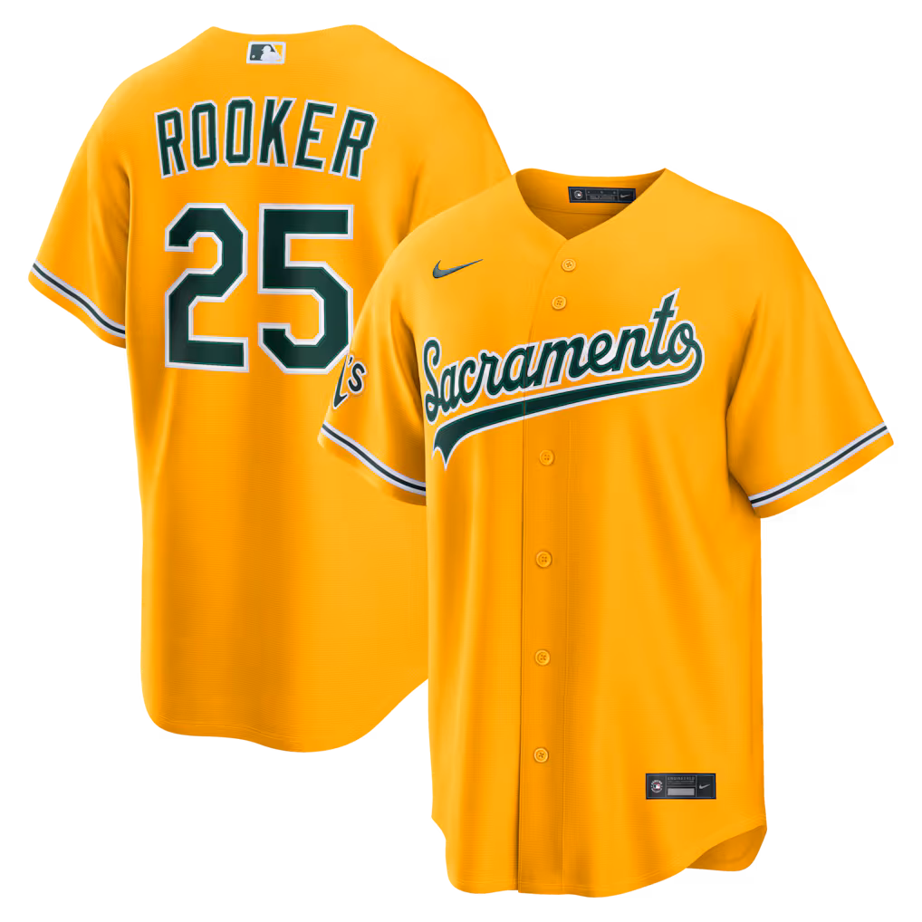Men's Athletics Brent Rooker Nike Gold Alternate Stadium Jersey - Ujersey