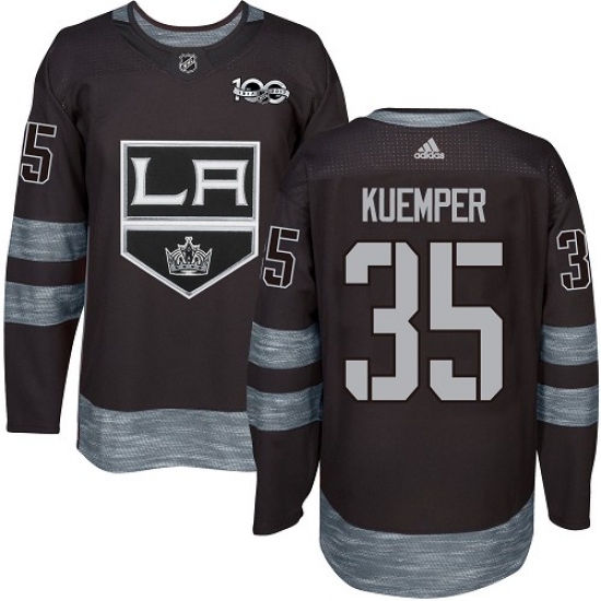 Men's Adidas Los Angeles Kings #35 Darcy Kuemper Authentic Black 1917-2017 100th Anniversary NHL Jersey - Ujersey