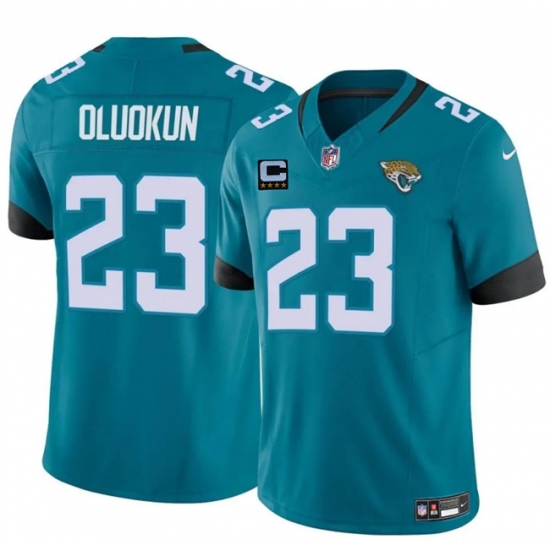 Men's Jacksonville Jaguars #23 Foye Oluokun Teal 2025 F.U.S.E. With 4-Star C Vapor Untouchable Limited Football Stitched Jersey