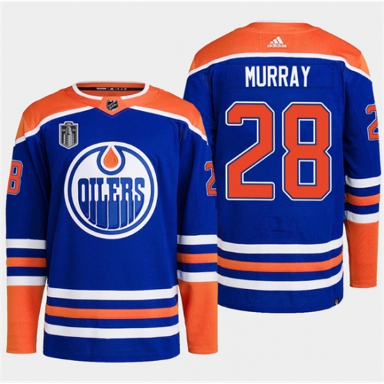 Men's Edmonton Oilers #28 Connor Brown Royal 2024 Stanley Cup Final Stitched Jersey - ujerseystore