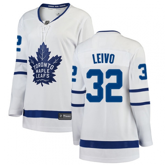 Women's Toronto Maple Leafs #32 Josh Leivo Authentic White Away Fanatics Branded Breakaway NHL Jersey - Ujersey