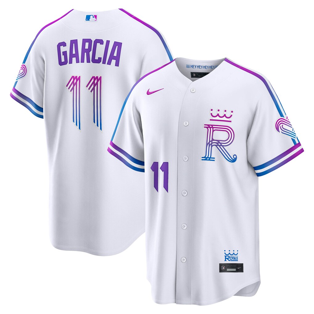 Men's Kansas City Royals Maikel Garcia Nike White 2026 City Connect Stadium Jersey - Ujersey Shop