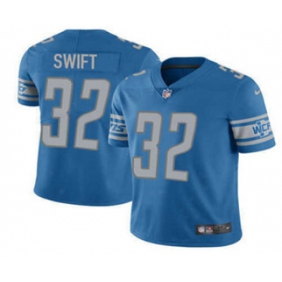 Men's Detroit Lions #32 DAndre Swift 2021 Blue Vapor Untouchable Limited Stitched Jersey - Ujersey