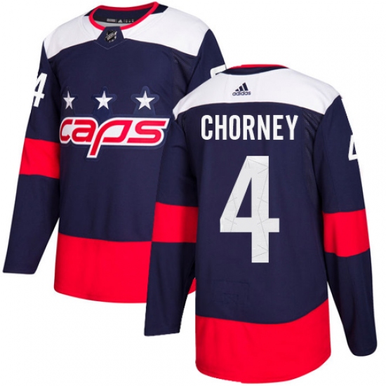 Youth Adidas Washington Capitals #4 Taylor Chorney Authentic Navy Blue 2018 Stadium Series NHL Jersey - Ujersey
