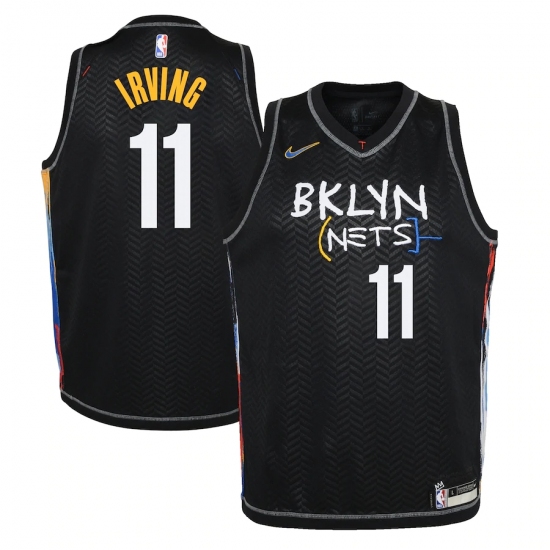 Youth Brooklyn Nets #11 Kyrie Irving Nike Black 2020-21 Swingman Jersey - Ujersey