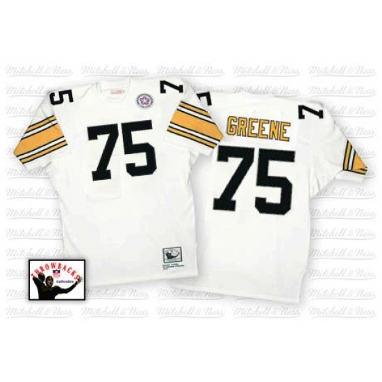 Mitchell And Ness Pittsburgh Steelers #75 Joe Greene White Authentic Throwback NFL Jersey - Ujersey