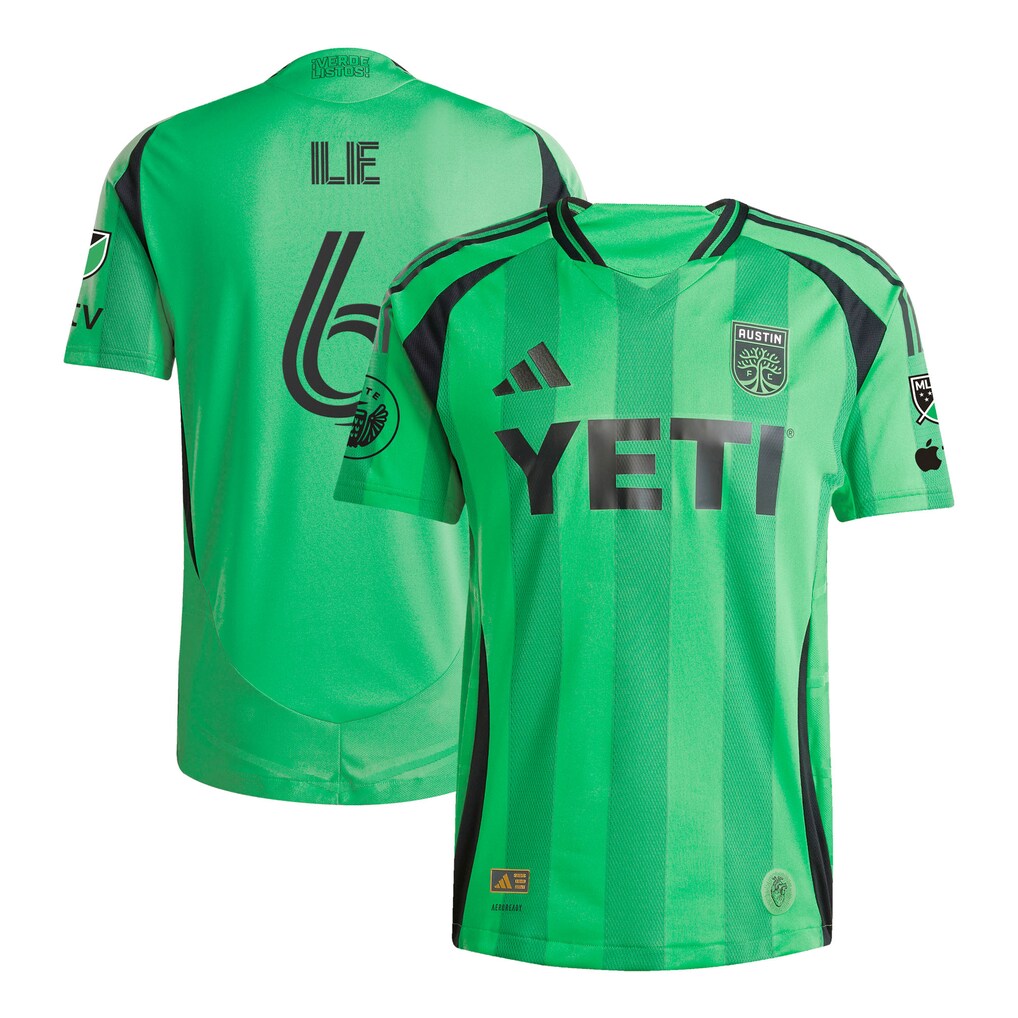 Men's Austin FC Ilie Sanchez adidas Green 2025 The Heartbeat Kit Authentic Player Jersey - Ujersey