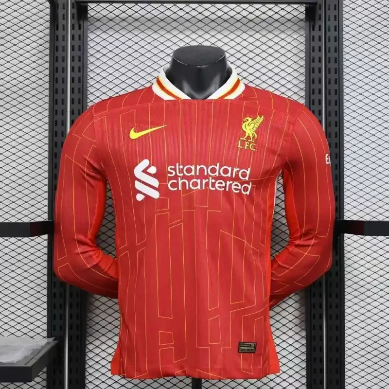 Liverpool Football Jersey Home Long Sleeve Shirt 2024/25 - Ujersey NHL