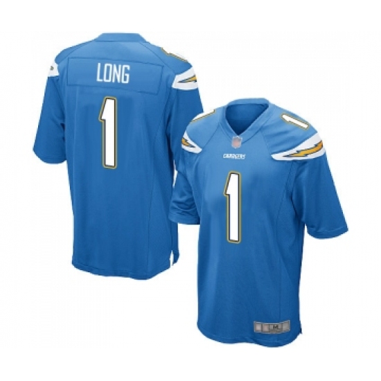 Men's Los Angeles Chargers #1 Ty Long Game Electric Blue Alternate Football Jersey - Ujersey