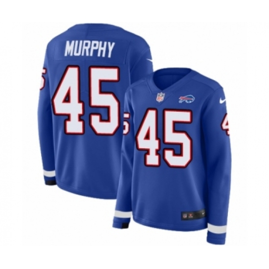 Women's Nike Buffalo Bills #45 Marcus Murphy Limited Royal Blue Therma Long Sleeve NFL Jersey - Ujersey