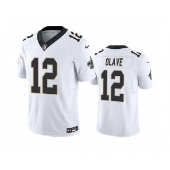 Men's New Orleans Saints #12 Chris Olave White 2023 F.U.S.E. Vapor Untouchable Limited Stitched Jersey - Ujersey