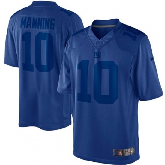 Men's Nike New York Giants #10 Eli Manning Royal Blue Drenched Limited NFL Jersey - Ujersey