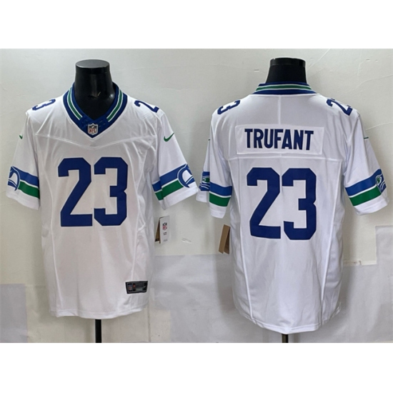 Men's Seattle Seahawks #23 Marcus Trufant White F.U.S.E. Throwback Vapor Limited Football Stitched Jersey - Ujersey