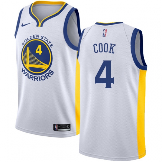 Women's Nike Golden State Warriors #4 Quinn Cook Swingman White NBA Jersey - Association Edition - Ujersey
