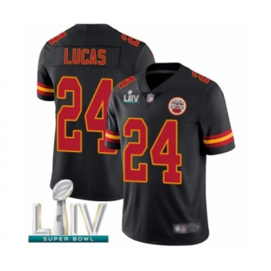 Youth Kansas City Chiefs #24 Jordan Lucas Limited Black Rush Vapor Untouchable Super Bowl LIV Bound Football Jersey - Ujersey