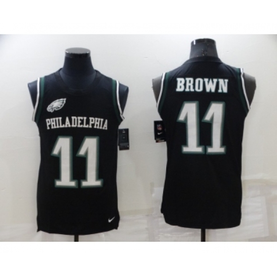 Nike Philadelphia Eagles #11 A. J. Brown Black Alternate Men's Stitched NFL Limited Rush Tank Top Jersey - Ujersey