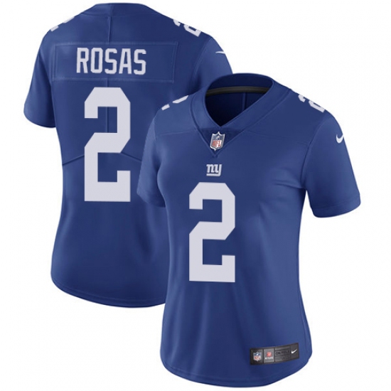 Women's Nike New York Giants #2 Aldrick Rosas Royal Blue Team Color Vapor Untouchable Elite Player NFL Jersey - Ujersey
