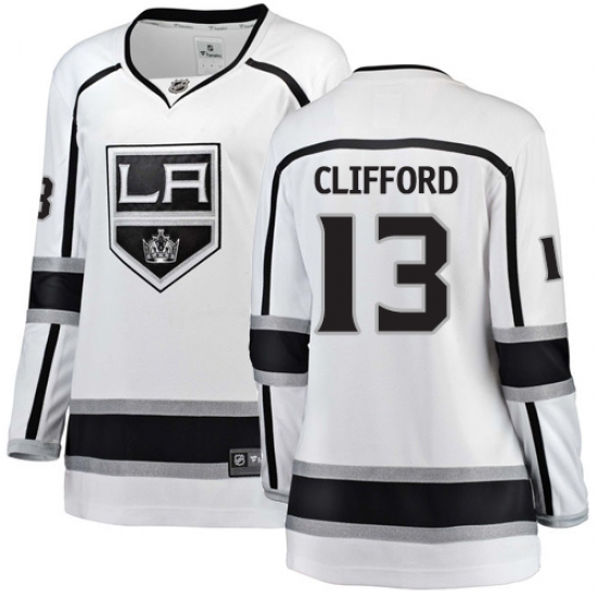 Women's Los Angeles Kings #13 Kyle Clifford Authentic White Away Fanatics Branded Breakaway NHL Jersey - Ujersey