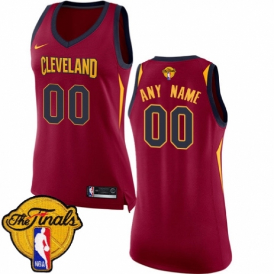 Women's Nike Cleveland Cavaliers Customized Authentic Maroon 2018 NBA Finals Bound NBA Jersey - Icon Edition - Ujersey