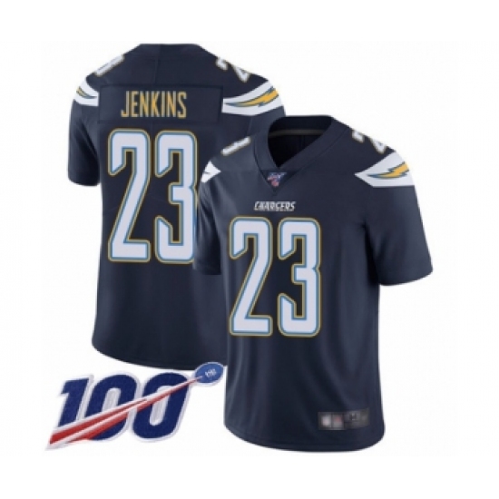 Men's Los Angeles Chargers #23 Rayshawn Jenkins Navy Blue Team Color Vapor Untouchable Limited Player 100th Season Football Jersey - Ujersey