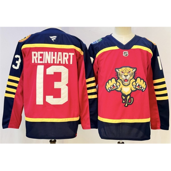 Men's Florida Panthers #13 Sam Reinhart Red 2026-2026 Winter Classic Stitched Hockey Jersey