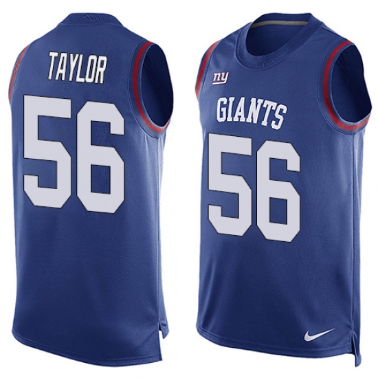 Men's Nike New York Giants #56 Lawrence Taylor Limited Royal Blue Player Name & Number Tank Top NFL Jersey - Ujersey