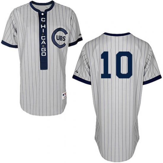 Men's Majestic Chicago Cubs #10 Ron Santo Replica White 1909 Turn Back The Clock MLB Jersey - Ujersey