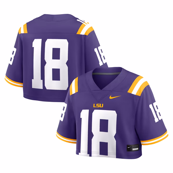 Women's Nike Purple LSU Tigers Game Crop Top Jersey - SUjersey01