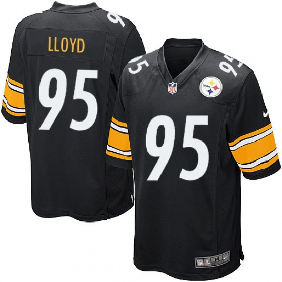 Men's Nike Pittsburgh Steelers #95 Greg Lloyd Game Black Team Color NFL Jersey - Ujersey