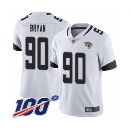 Men's Jacksonville Jaguars #90 Taven Bryan White Vapor Untouchable Limited Player 100th Season Football Jersey - Ujersey