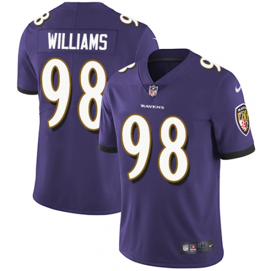 Youth Nike Baltimore Ravens #98 Brandon Williams Purple Team Color Vapor Untouchable Limited Player NFL Jersey - Ujersey