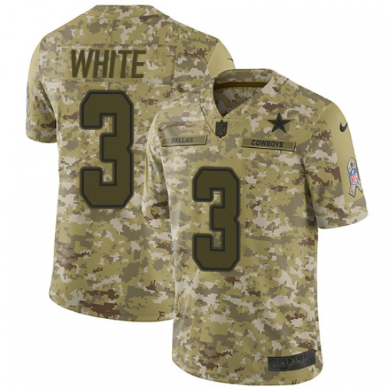 Youth Nike Dallas Cowboys #3 Mike White Limited Camo 2018 Salute to Service NFL Jersey - Ujersey