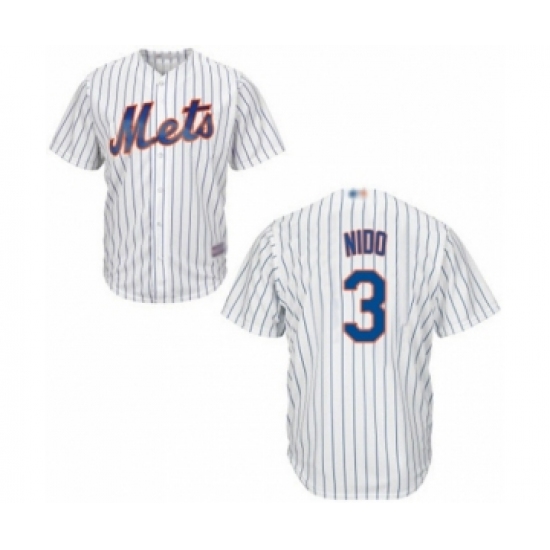 Youth New York Mets #3 Tomas Nido Authentic White Home Cool Base Baseball Player Jersey - Ujersey