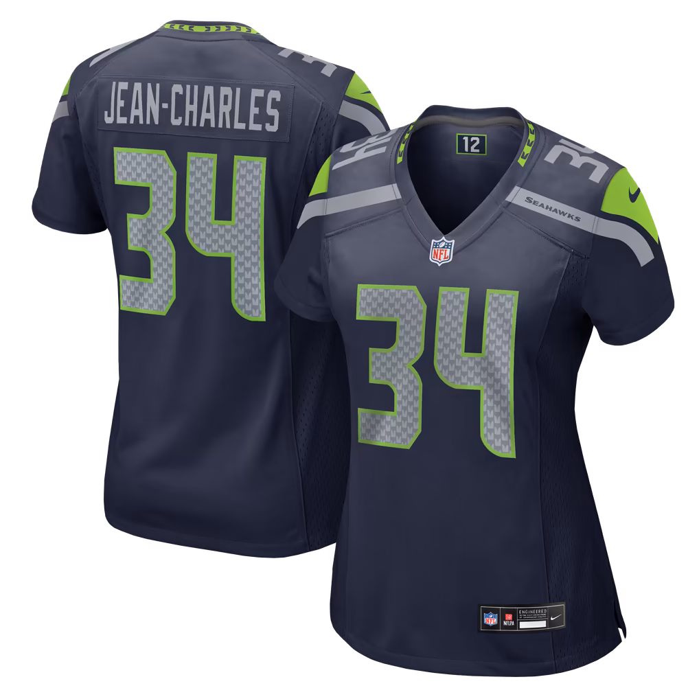 Women's Seattle Seahawks Shemar Jean-Charles Nike College Navy Team Game Jersey - Ujersey