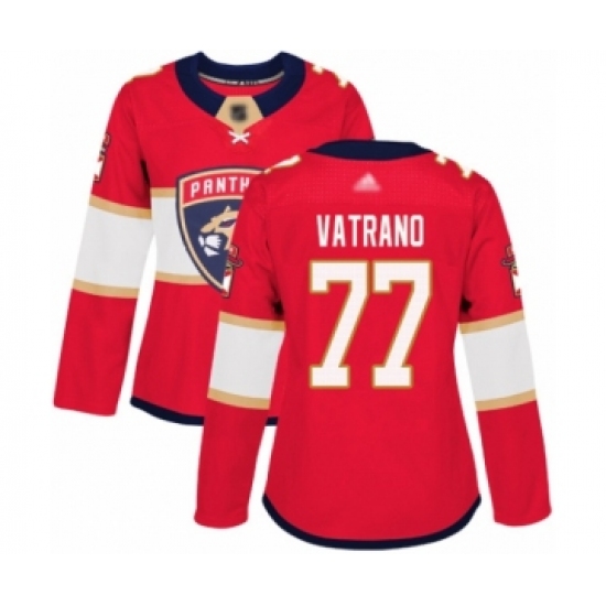 Women's Florida Panthers #77 Frank Vatrano Authentic Red Home Hockey Jersey - Ujersey