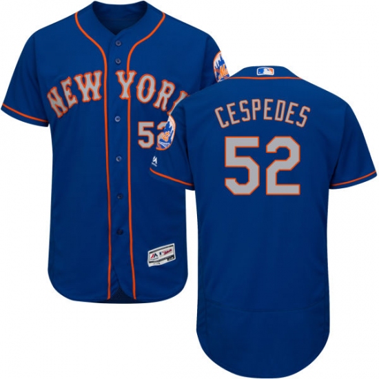 Men's Majestic New York Mets #52 Yoenis Cespedes Royal/Gray Alternate Flex Base Authentic Collection MLB Jersey - Ujersey