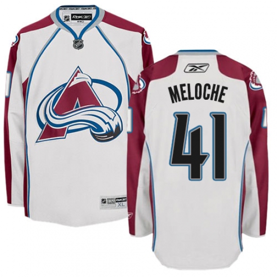 Men's Reebok Colorado Avalanche #41 Nicolas Meloche Authentic White Away NHL Jersey - Ujersey