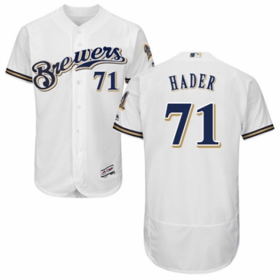 Men's Majestic Milwaukee Brewers #71 Josh Hader Navy Blue Alternate Flex Base Authentic Collection MLB Jersey - Ujersey