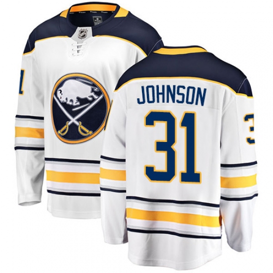 Men's Buffalo Sabres #31 Chad Johnson Fanatics Branded White Away Breakaway NHL Jersey - Ujersey