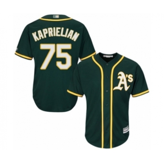 Youth Oakland Athletics #75 James Kaprielian Authentic Green Alternate 1 Cool Base Baseball Player Jersey - Ujersey