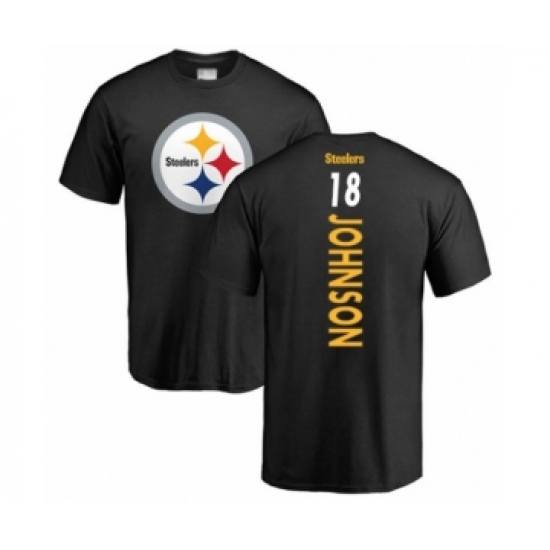 Pittsburgh Steelers #18 Diontae Johnson Black Backer T-Shirt - Ujersey