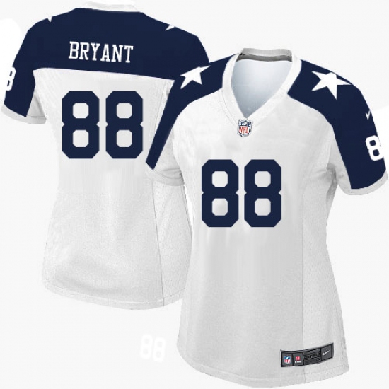 Women's Nike Dallas Cowboys #88 Dez Bryant Limited White Throwback Alternate NFL Jersey - Ujersey