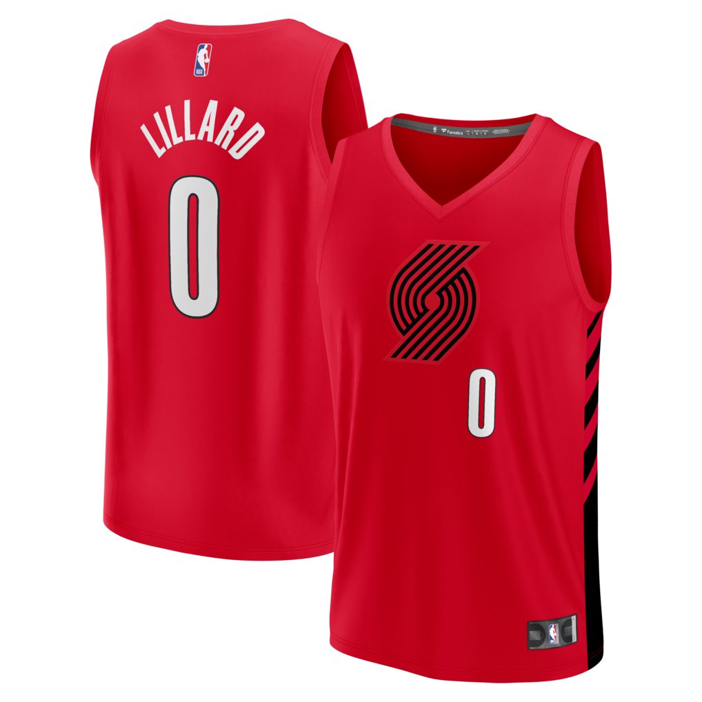 Men's Portland Trail Blazers Damian Lillard Fanatics Red Fast Break Replica Jersey - Statement Edition - Ujersey
