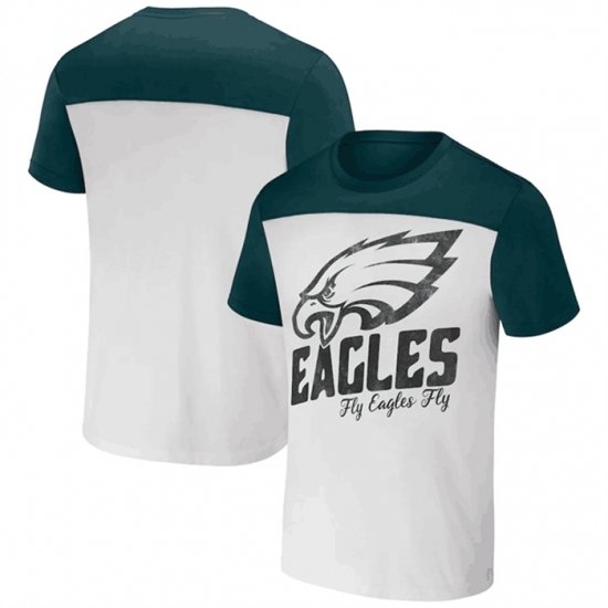 Men's Philadelphia Eagles Cream Green X Darius Rucker Collection Colorblocked T Shirt - Ujersey NHL