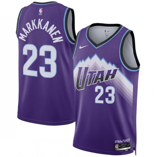 Men's Utah Jazz #23 Lauri Markkanen Purple 2025 Icon Edition Stitched Basketball Jersey - Ujersey