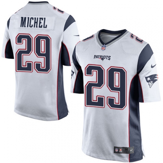 Men's Nike New England Patriots #29 Sony Michel Game White NFL Jersey - Ujersey