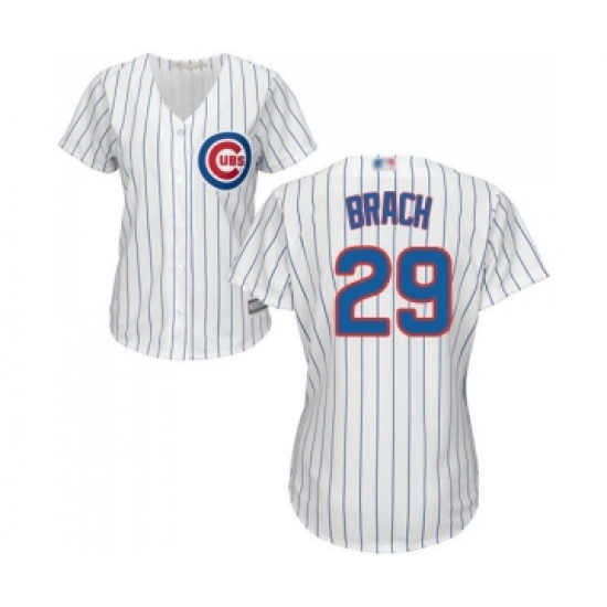 Women's Chicago Cubs #29 Brad Brach Authentic White Home Cool Base Baseball Jersey - Ujersey