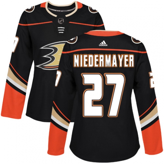 Women's Adidas Anaheim Ducks #27 Scott Niedermayer Authentic Black Home NHL Jersey - Ujersey